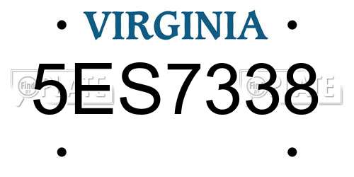 5ES7338 Virginia License Plate