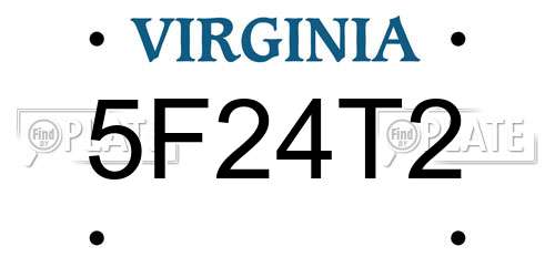 5F24T2 Virginia License Plate