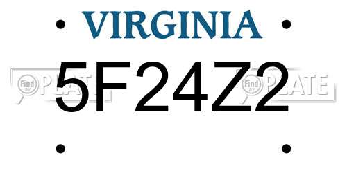 5F24Z2 Virginia License Plate