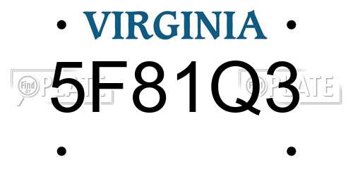 5F81Q3 Virginia License Plate