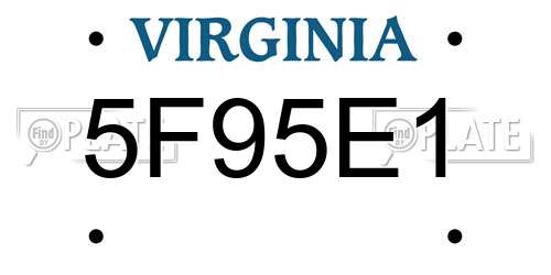 5F95E1 Virginia License Plate