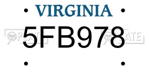 5FB978 Virginia License Plate
