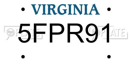 5FPR91 Virginia License Plate