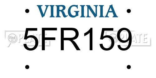 5FR159 Virginia License Plate