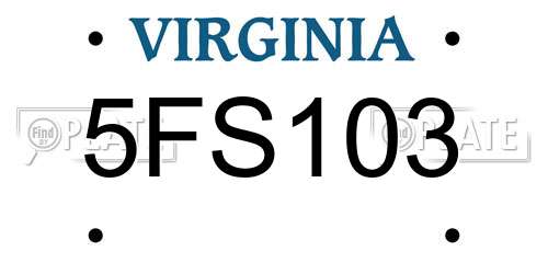 5FS103 Virginia License Plate