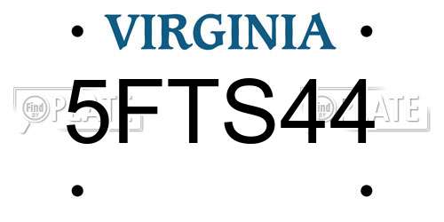 5FTS44 Virginia License Plate