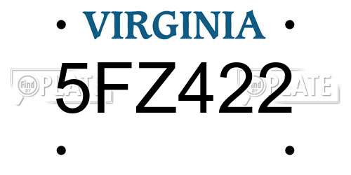 5FZ422 Virginia License Plate