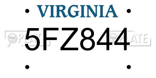 5FZ844 Virginia License Plate