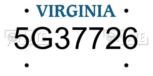 5G37726 Virginia License Plate