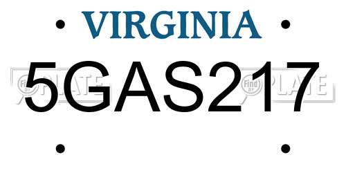 5GAS217 Virginia License Plate