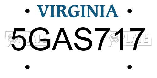 5GAS717 Virginia License Plate