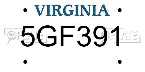 5GF391 Virginia License Plate