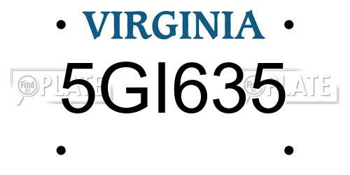 5GI635 Virginia License Plate