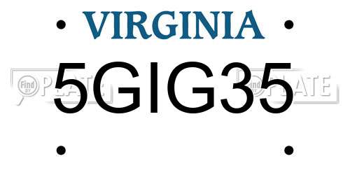 5GIG35 Virginia License Plate