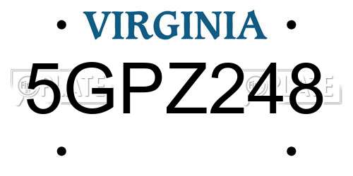 5GPZ248 Virginia License Plate