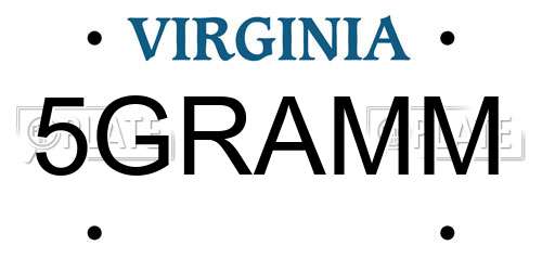 5GRAMM Virginia License Plate