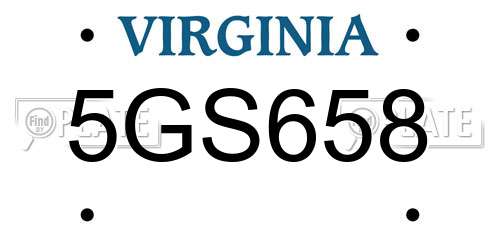 5GS658 Virginia License Plate