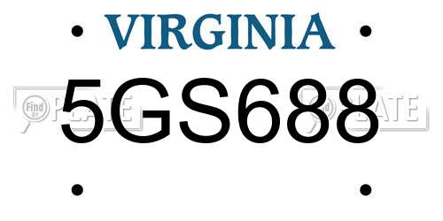 5GS688 Virginia License Plate