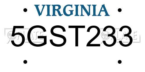 5GST233 Virginia License Plate