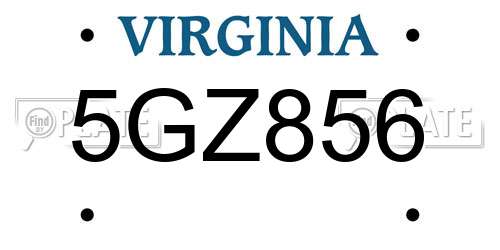 5GZ856 Virginia License Plate