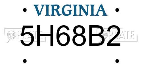 5H68B2 Virginia License Plate