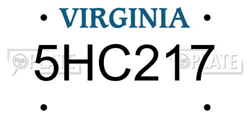 5HC217 Virginia License Plate