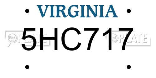 5HC717 Virginia License Plate