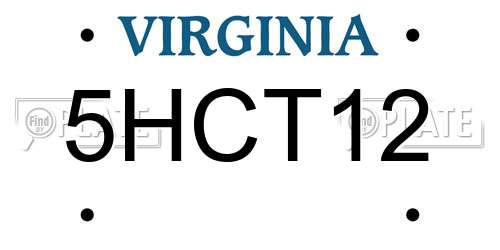5HCT12 Virginia License Plate