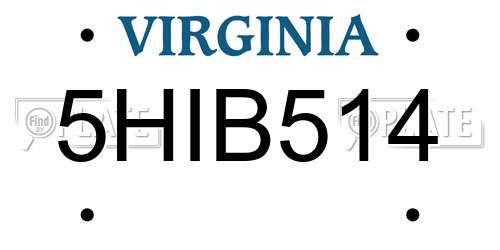 5HIB514 Virginia License Plate