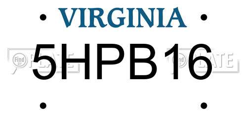 5HPB16 Virginia License Plate