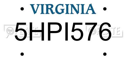 5HPI576 Virginia License Plate