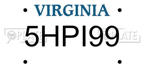 5HPI99 Virginia License Plate