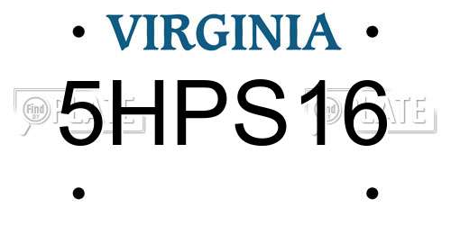5HPS16 Virginia License Plate