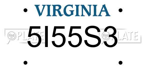 5I55S3 Virginia License Plate
