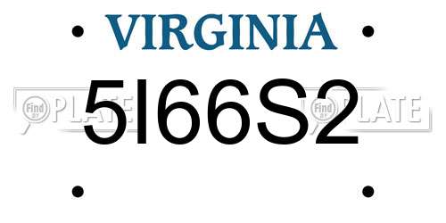 5I66S2 Virginia License Plate