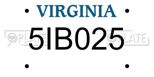 5IB025 Virginia License Plate