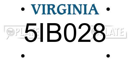 5IB028 Virginia License Plate