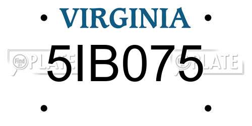 5IB075 Virginia License Plate