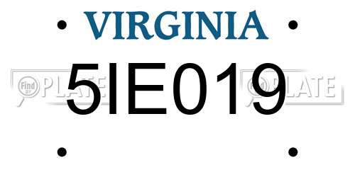 5IE019 Virginia License Plate