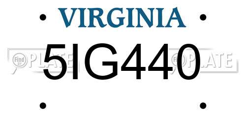 5IG440 Virginia License Plate