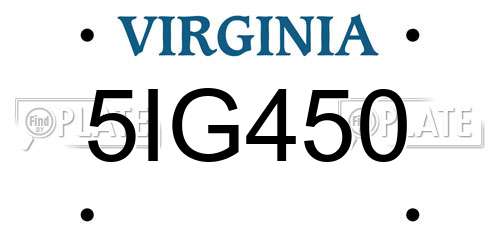 5IG450 Virginia License Plate