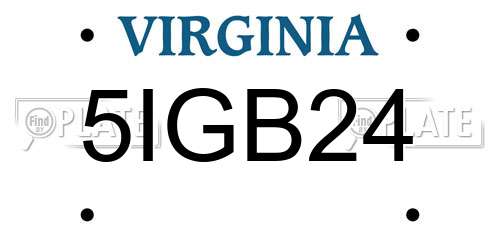 5IGB24 Virginia License Plate