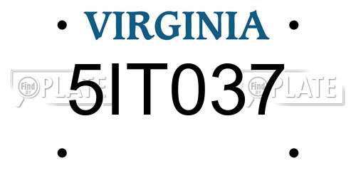 5IT037 Virginia License Plate