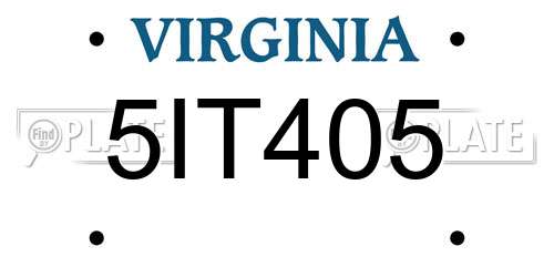 5IT405 Virginia License Plate