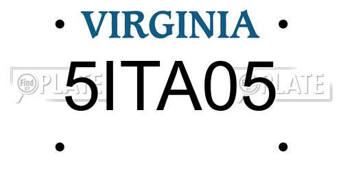 5ITA05 Virginia License Plate