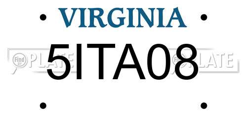 5ITA08 Virginia License Plate