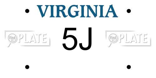 5J Virginia License Plate