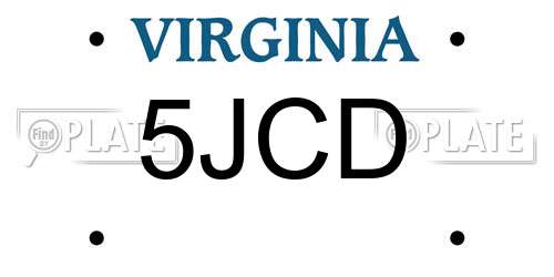 5JCD Virginia License Plate