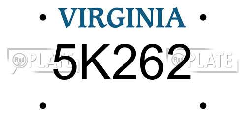 5K262 Virginia License Plate