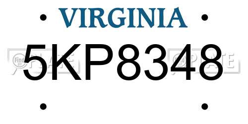 5KP8348 Virginia License Plate